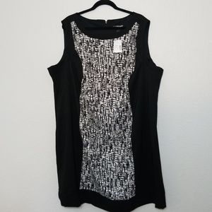 Lane Bryant 28W Black White Pattern Sheath Dress